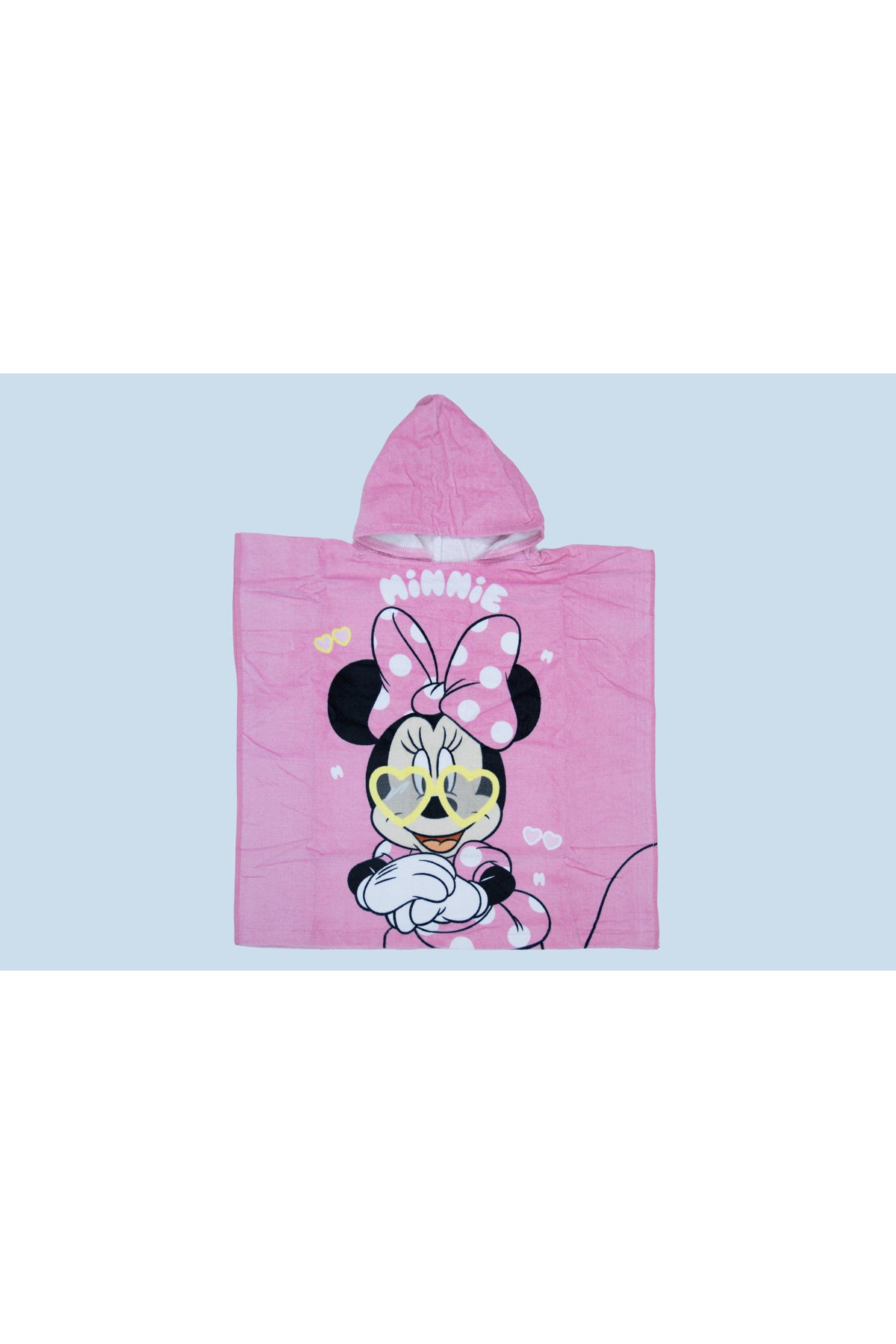 Minnie Kids Poncho Towel – 100% Cotton Soft & Absorbent Hooded Bath Towel – Pink – Girl