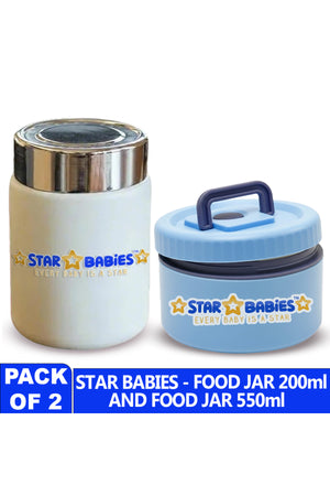 Star Babies -  Stainless steel Food jar with mini flask combo