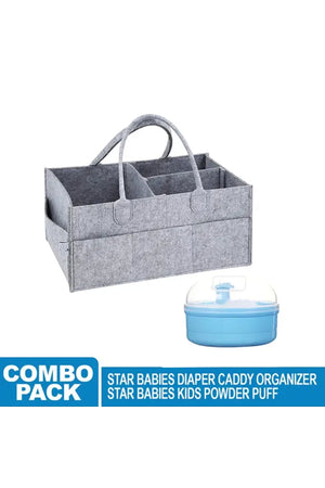 Star Babies - Caddy Diaper Bag W/ Powder Puff - Assorted