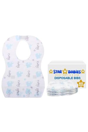 Star Babies Disposable Bibs - Pack of 60 - Elephant