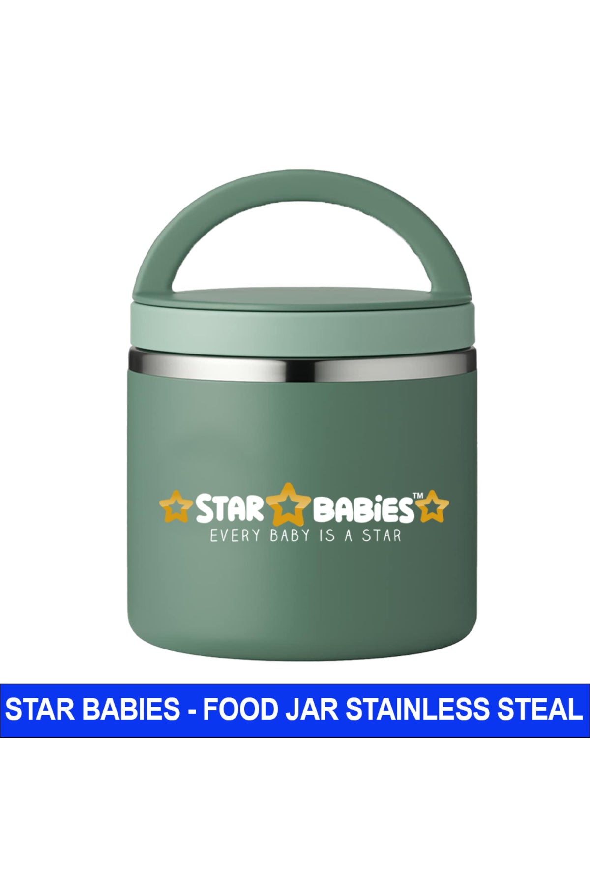 Star Babies - Stainless Steel Food Jar - Green - 500 ml
