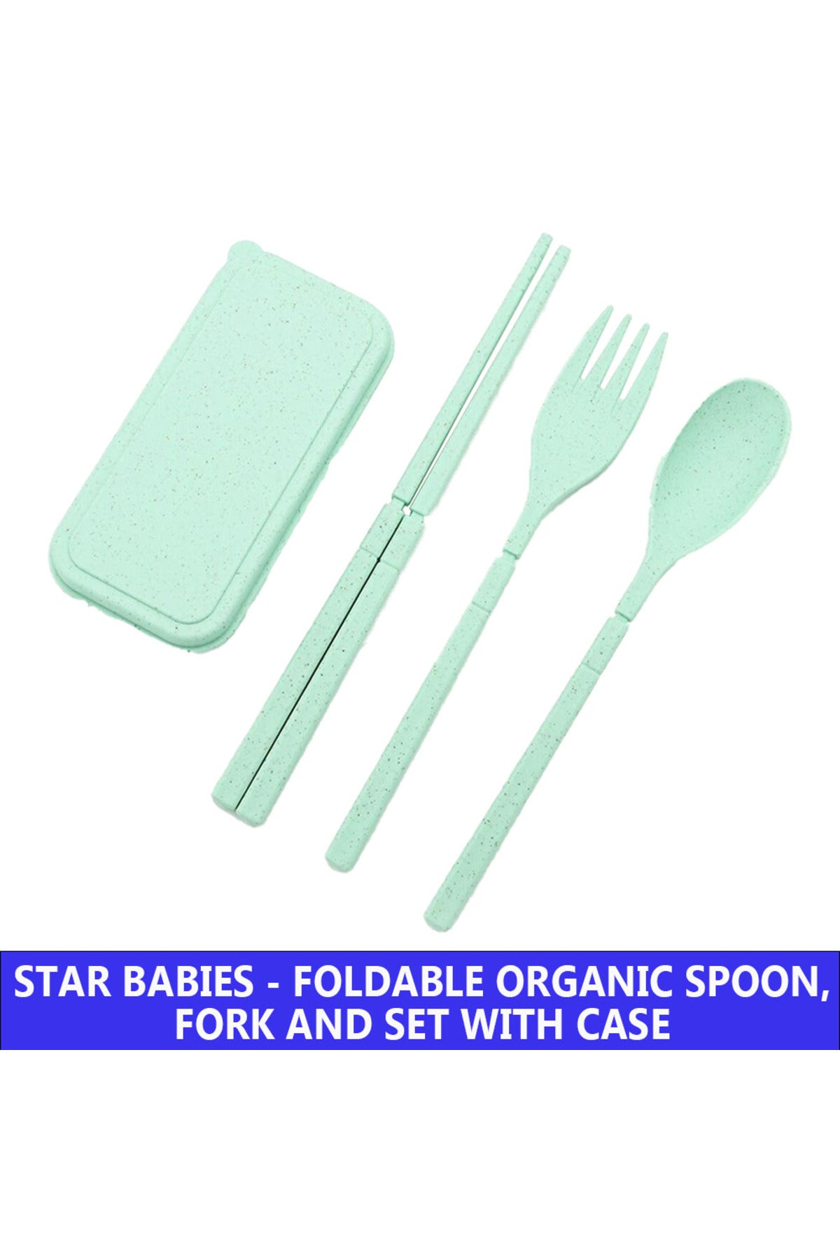 Star Babies Organic Mini Fork, Spoon & Chopstick Set - 3 Pcs