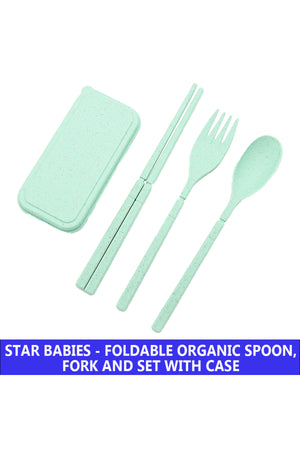 Star Babies Organic Mini Fork, Spoon & Chopstick Set - 3 Pcs