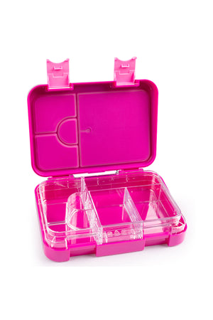 Cocobee-Bento Lunch Box, Bpa Free, Microwave Safe Removable Tray, 6 Adjustable Compartments, Leakproof, Lightweight, 22X15.5X5Cm, 1L, 3 Years+ - Dark Pink