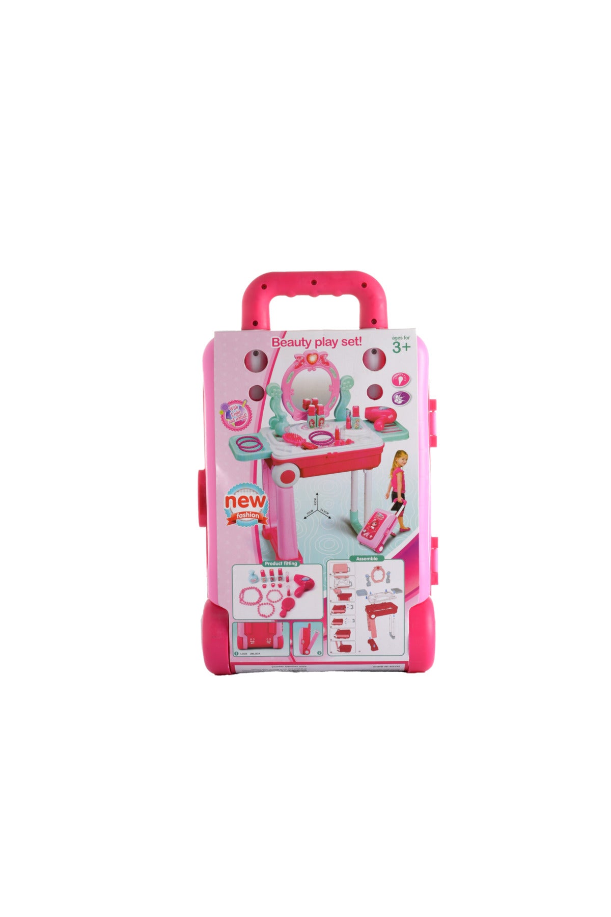Urban Tots Trolley Beauty Set – Pretend & Play Makeup Toy With Essential Accessories (Pink)