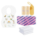 Star Babies - Disposable Bibs Animal Print 5pcs, Disposable Towel 3pcs, Scented Bag 2pcs & Dispenser, Changing Mat 10pcs - Ivory
