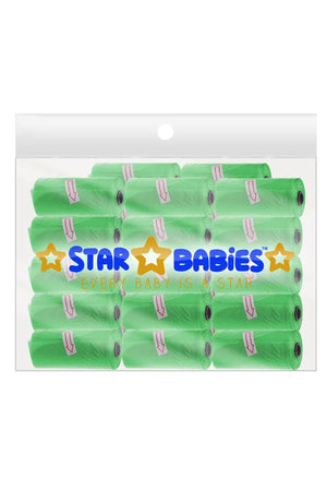 Star Babies - Scented Nappy Bag - Pack of 25/375 Bags - Green