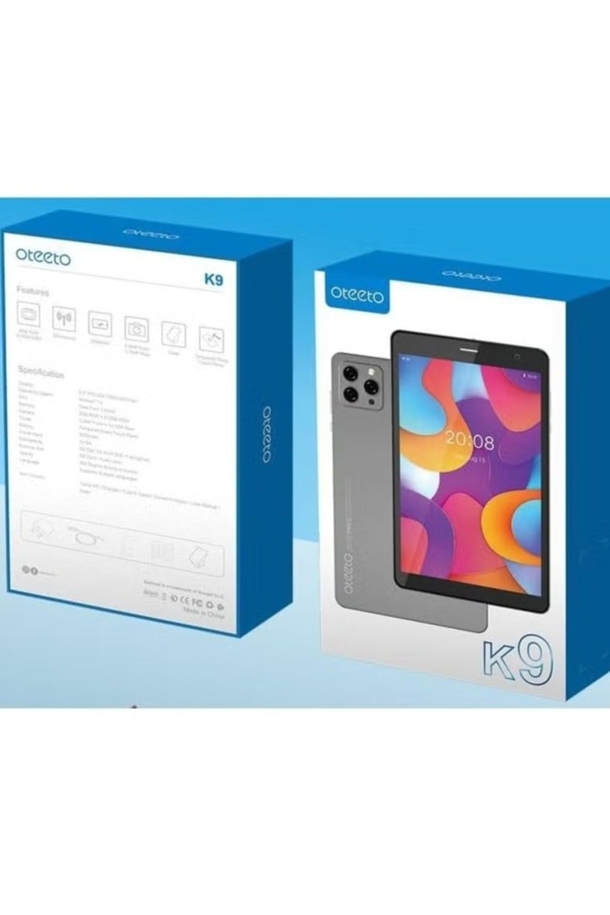 Oteeto K9 Tablet 8 inch 5G with keyboard case – 8GB RAM / 512GB Memory – Gray