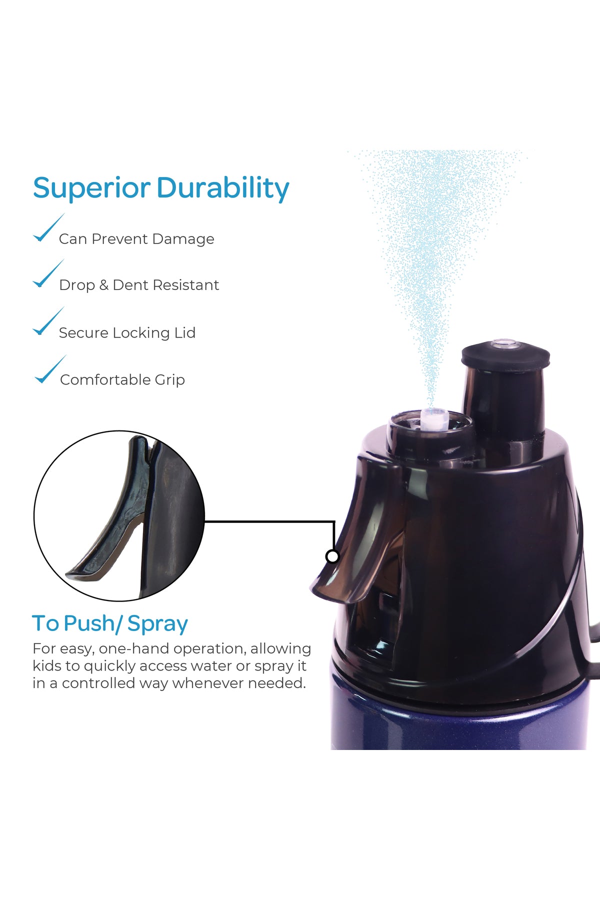 MOON Licensed Sonic Kids Water Bottle with Spray Mist | Cooling Spray | BPA-Free  Stainless Steel | Leak-Proof for School, Camping, Hiking, Outdoor Play | Boys Water Bottle |500ml