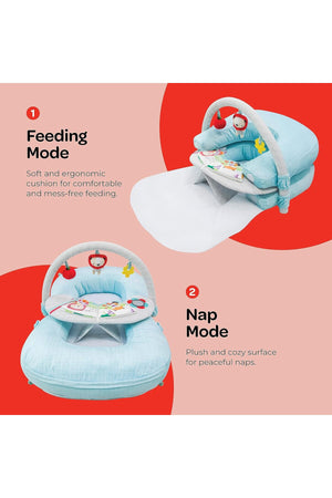 MOON 2 in 1 Nap and Play Travel Floor Mat with Mosquito Net -for Babies 0m+