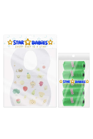 Star Babies 5pcs Scented Bag + Disposable Bibs 10pcs - Assorted