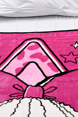 Lol Raschel Blanket Ultra-Soft & Lightweight 100% Polyester Throw – Lightweight & Durable Pink