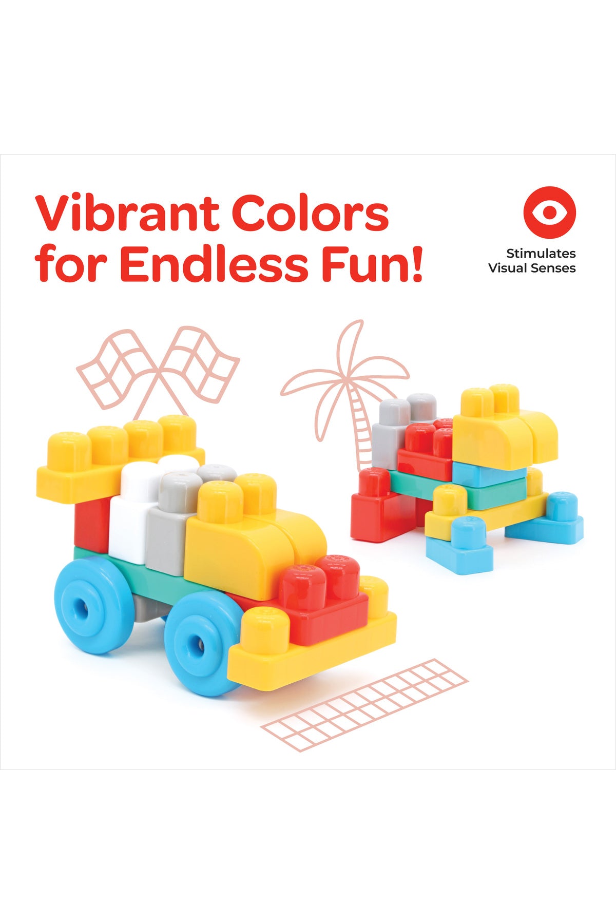 MOON Little Wagon Blocks Toys for Kids-30PCS (POLICE CAR)