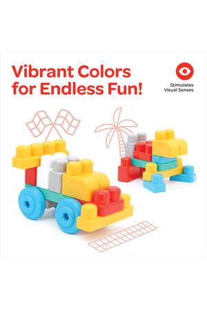 MOON Little Wagon Blocks Toys for Kids-30PCS (POLICE CAR)