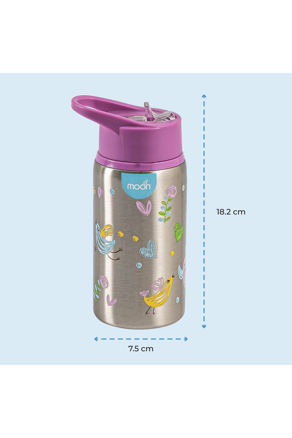 MOON Single Wall SS Sipper Bottle
90x75x182mm
530ml / 18oz-Purple