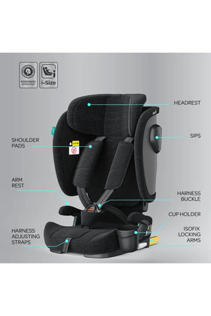 MOON Folda Max ECE R129 i-Size Foldable Car Seat with ISOFIX & Top Tether - Black