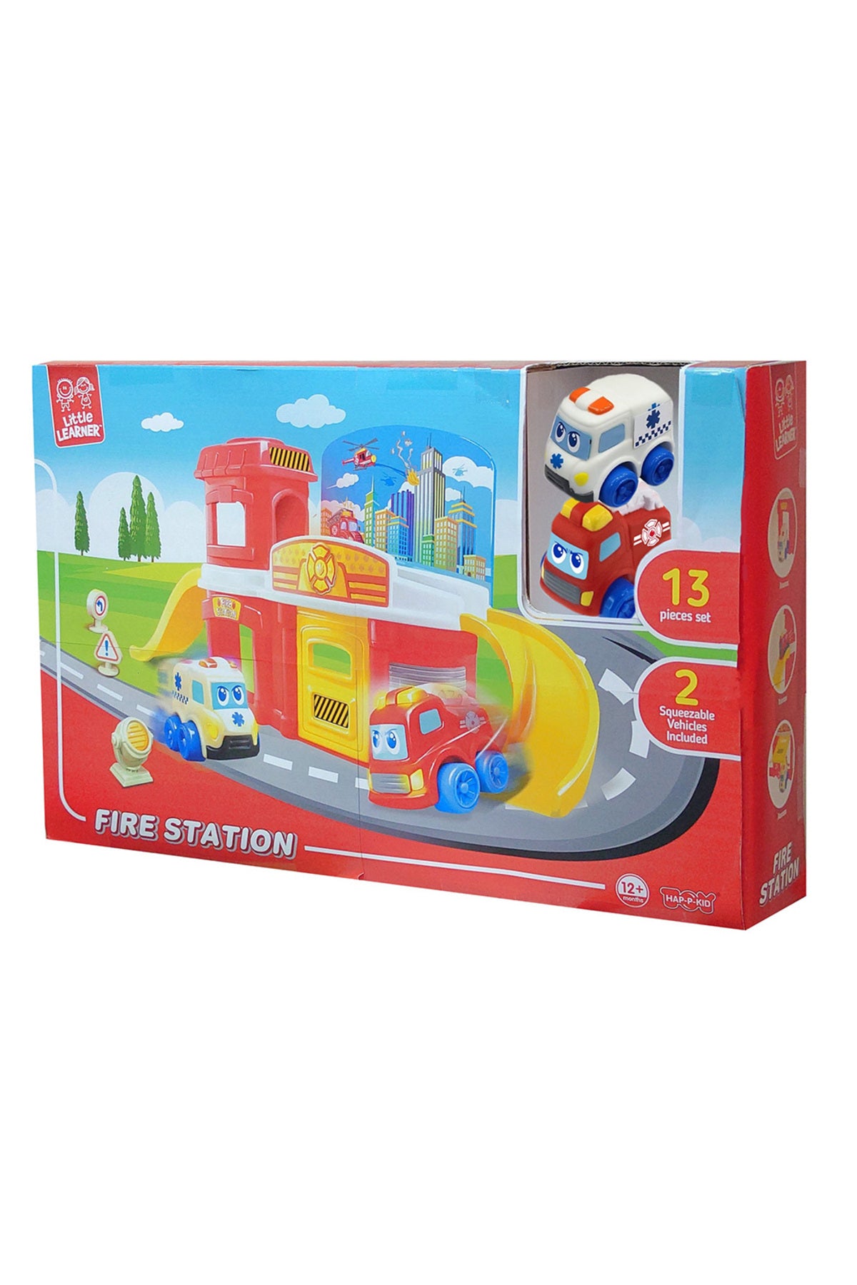 Little Learners Fire Station Playset - Realistic Pretend Play Toy with Vehicles