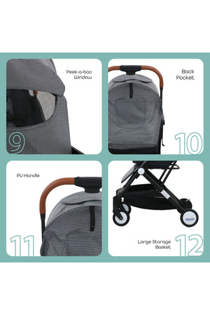 MOON Ritzi - Cabin Stroller - Black/Grey Dots