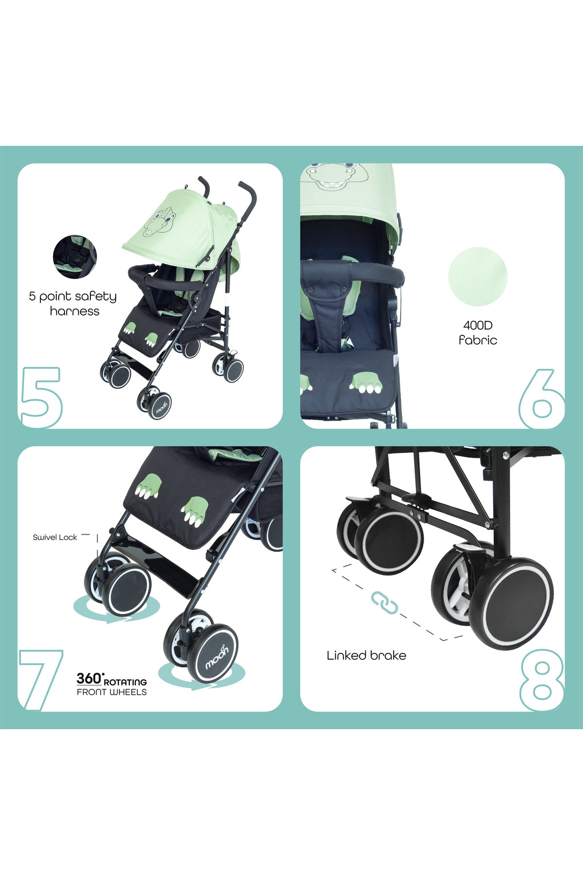 MOON Safari - Stroller Character - Dino