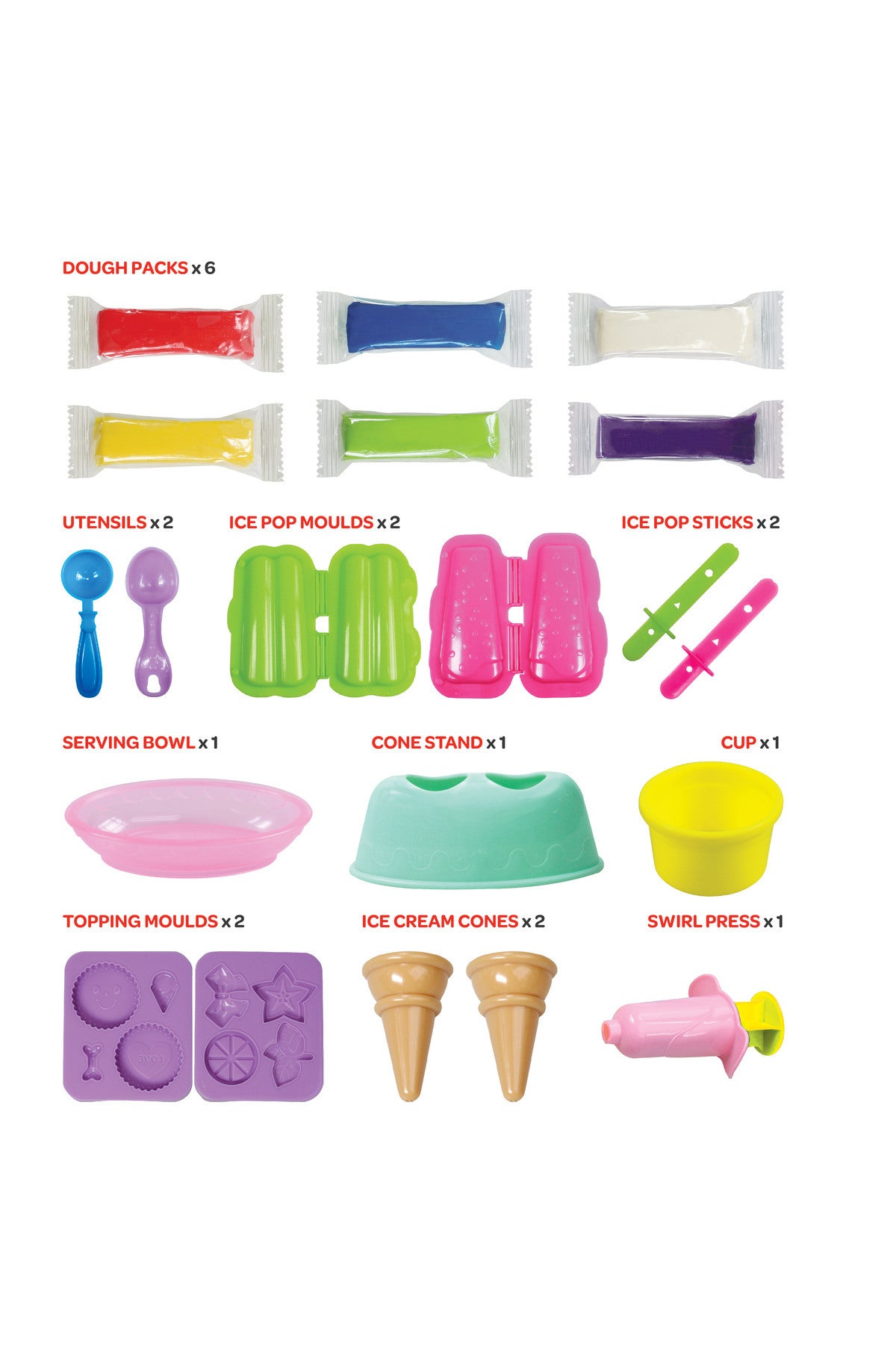 MOON Kid's Dough Ice-cream Set. 6 x 1oz dough bag.