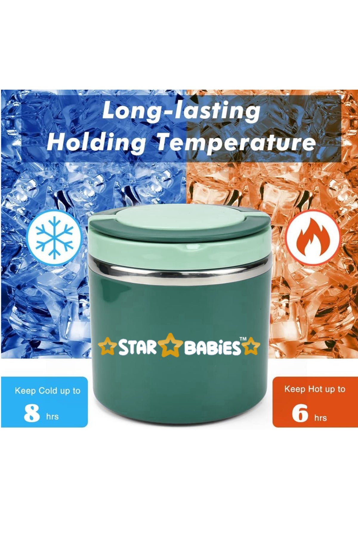 Star Babies - Stainless steel Food jar set of 2 combo for food / soup / salad .