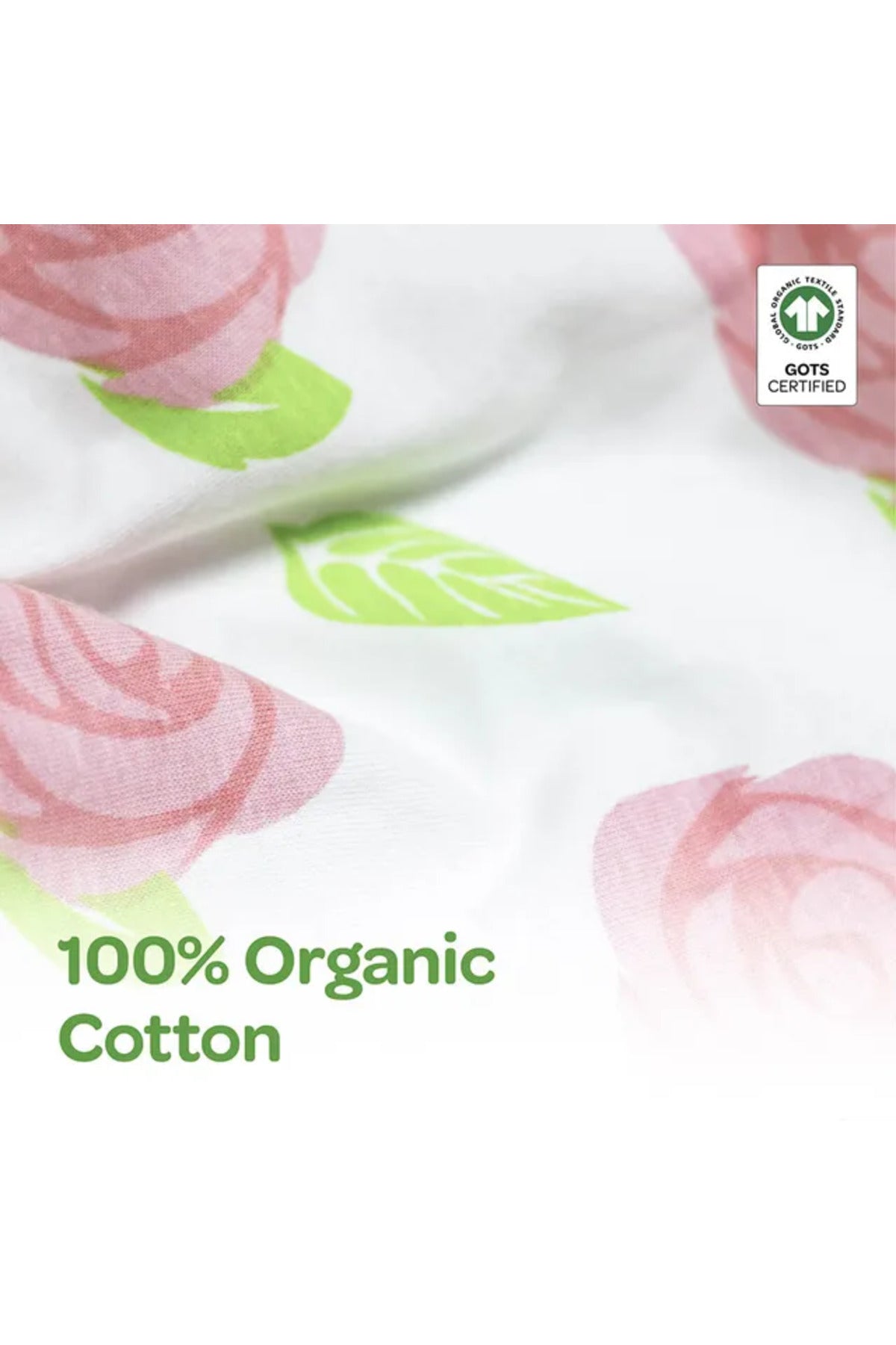 MOON Organic Baby 3 in 1 Gift Set- Romper-Body Suit-Jogger for 6-9 Months - Rose Print