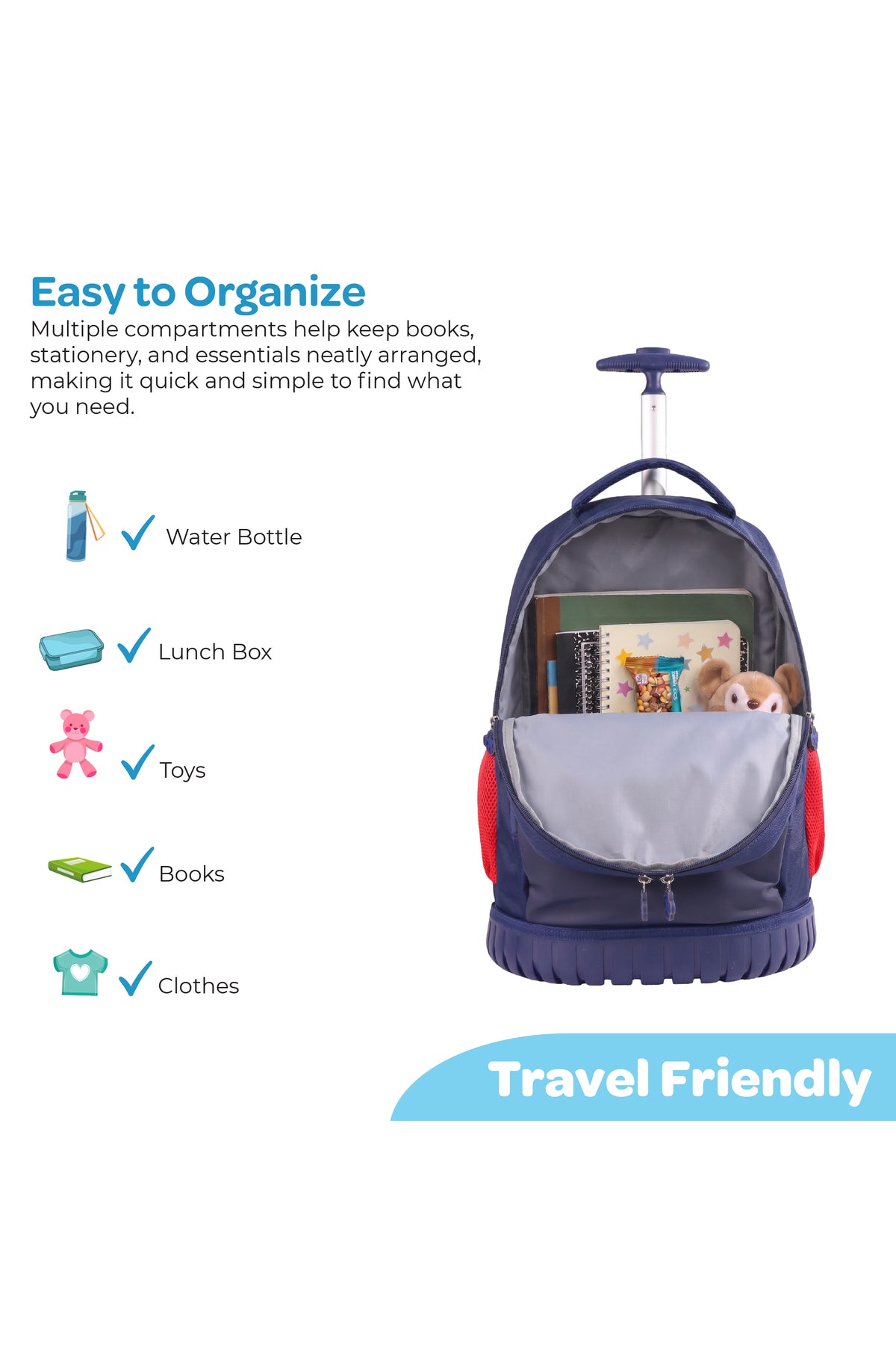 MOON Licensed Top Gun 3-in-1  Kids Trolley Set   - (18-Inch) Premium Kids School Bag with Lunch Bag & Pencil Case-Blue