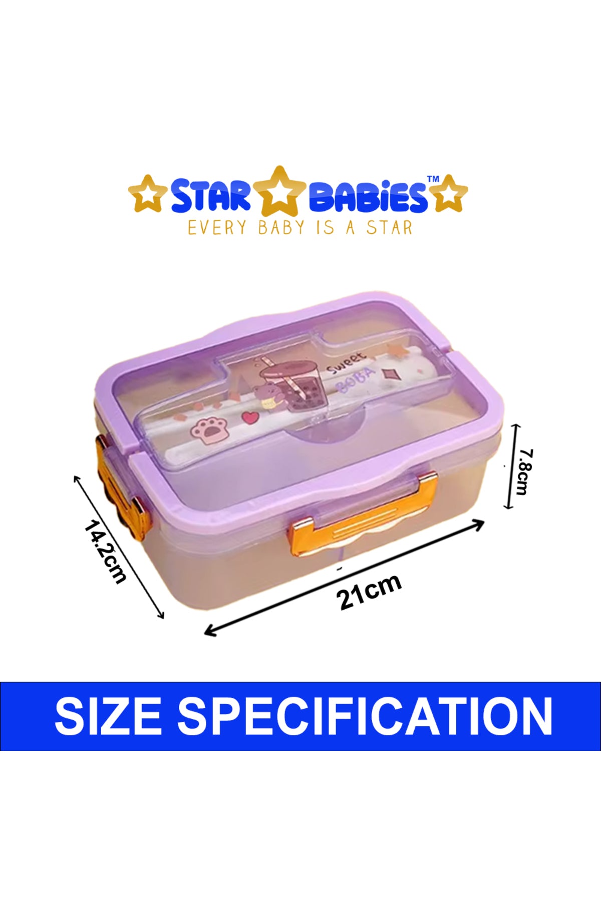 Star Babies - Lunch Box With 4 Compartment - Purple