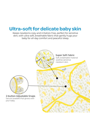 Moon Organic Swaddle Lightweight and Breathable Pack of 1- Lemon