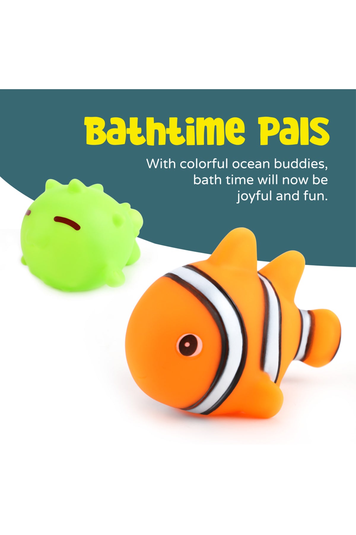 MOON Baby Sea Life Toys – 6-Pcs Bath Fish Toys for Toddlers