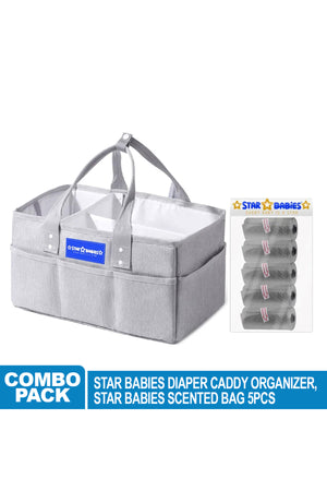 Star Babies - Caddy Diaper Bag Organizer With Scented Bag - 5pcs - Grey