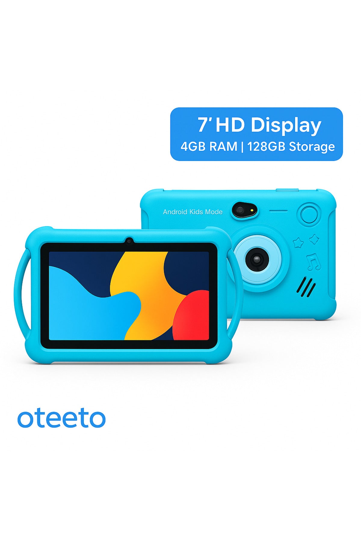 Oteeto K2 Tablet 7 inchTablet – 4GB RAM / 128GB Memory – Blue