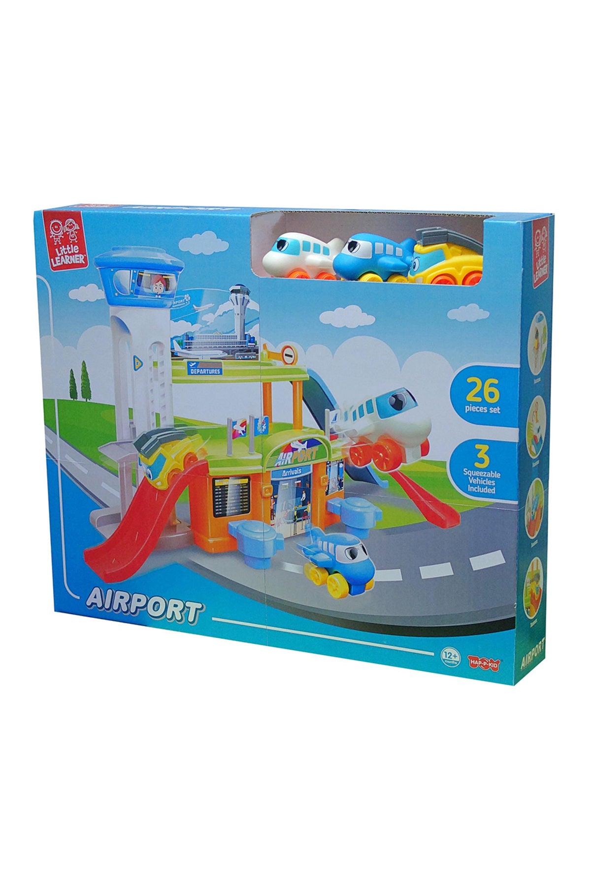 Little Learners Airport Playset - Realistic Pretend Play Toy with Vehicles