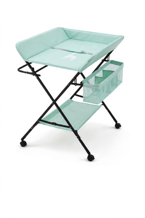 Portable Baby Changing Table with Storage Organizer & Wheels – Green