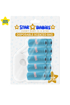 Star Babies - Scented Bag W/Dispenser Blister - Pack of 10/150 Bags - Blue