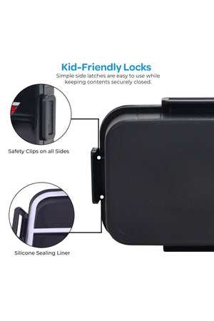 MOON Kids Lunch Box | PP + Stainless Steel Insulated Tiffin Box | Leak-Proof, BPA-Free, Durable School Lunch Box for Boys & Girls | Easy Open Clips | Food Safe Eco-Friendly Kids Meal Box