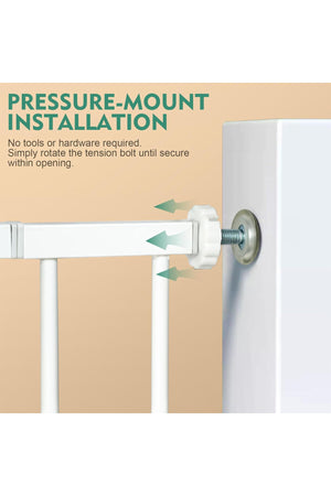 Star Babies - Auto-Close Safety Baby Gate - 75-84cm + 30cm Extension Kit