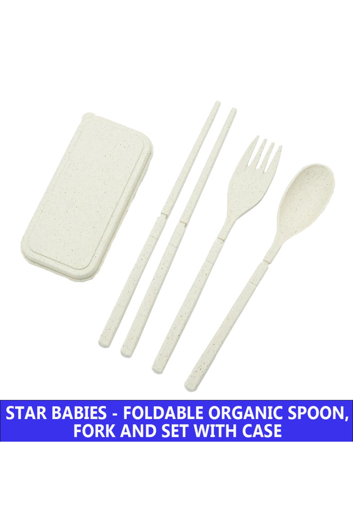 Star Babies Organic Mini Fork, Spoon & Chopstick Set - 3 Pcs