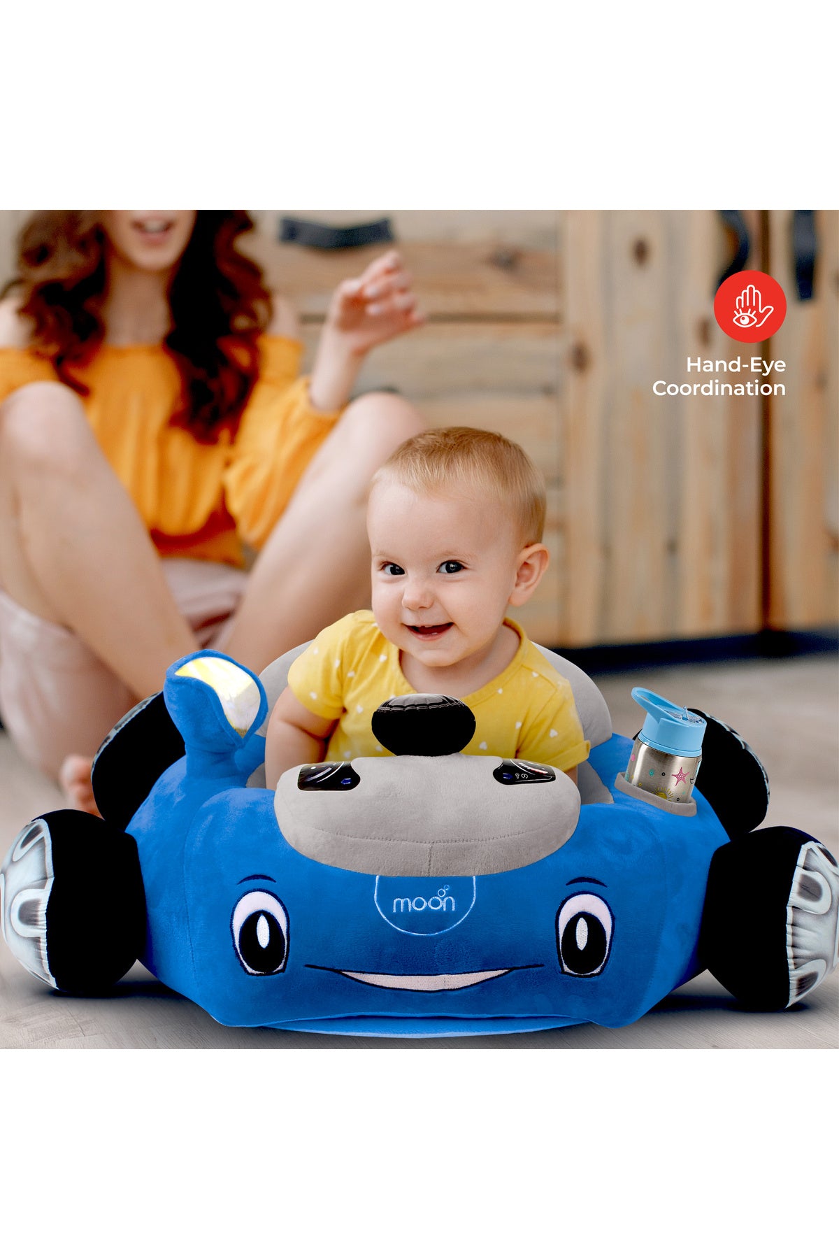 MOON Fluffi Portable Cushion Seat for Babies -Blue