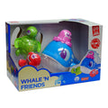 Little Learners Whale 'n Friends - Bath Toy Set with 4 Oceanic Animals, Floating Whale, Wind-Up Turtle, Squirting Fish, Octopus, 12M+
