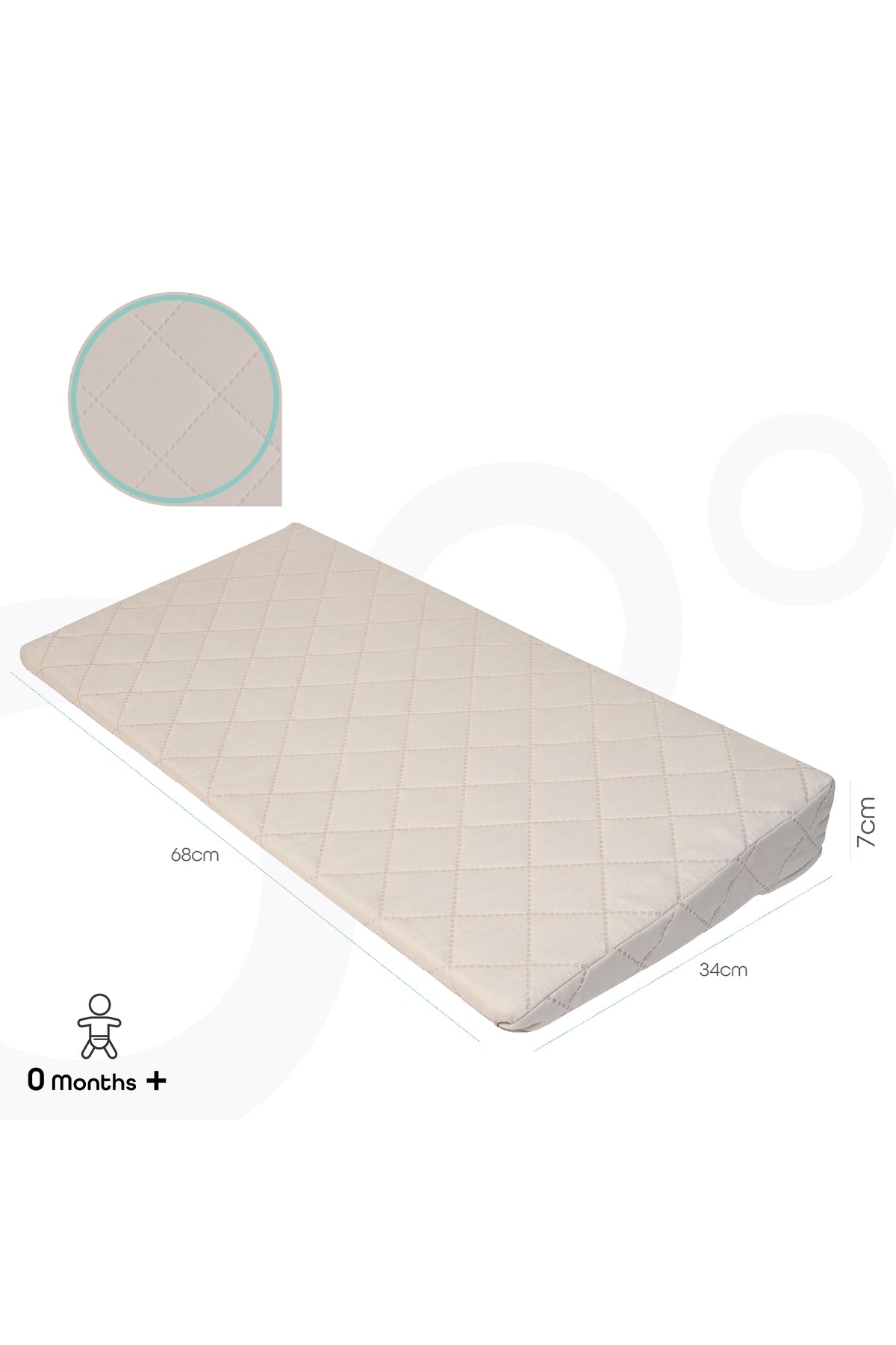 MOON  Universal Crib Wedge  Beige –  water proof fabric