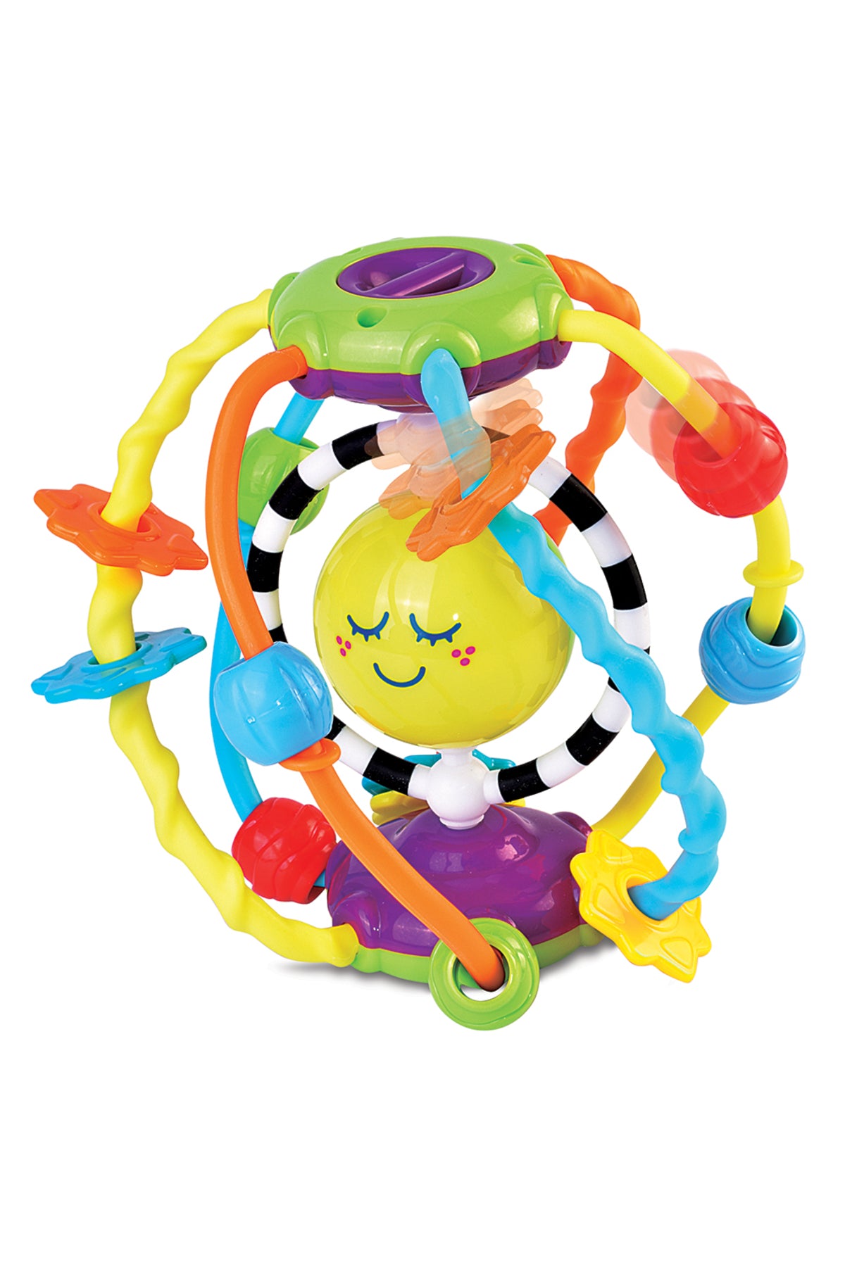 Little Learners Activity Sensory Ball - Spinning Funny Face, Easy-Grasp, Encourages Crawling & Sensory Discovery, 6M+