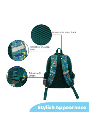 MOON  Kids Backpack    - (16-Inch)  Premium Kids School Bag - Green