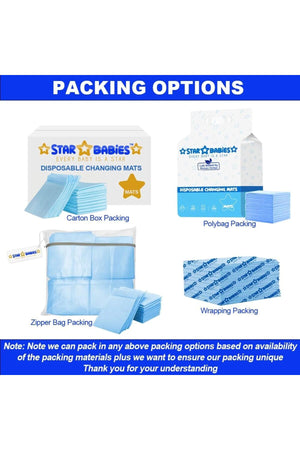 Star Babies Disposable Changing Mat + Scented Bag - Blue