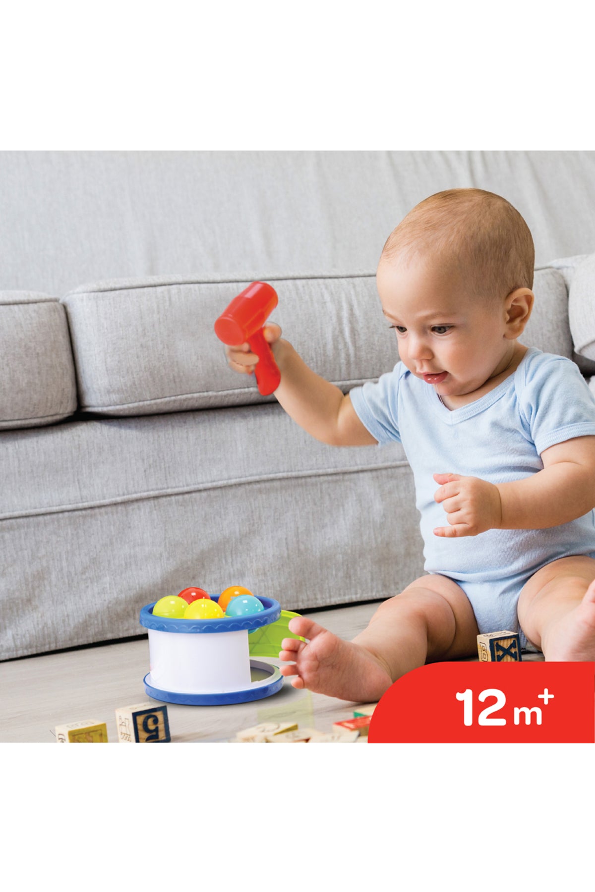 MOON Hammering Drum with 5 pound Balls for Boys and Girls – 12m+