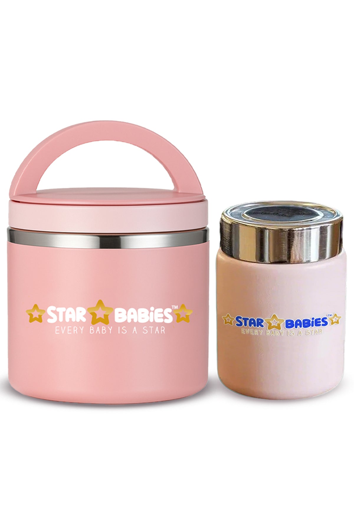 Star Babies - Set of 2 combo,Stainless Steel  food jar with mini flask