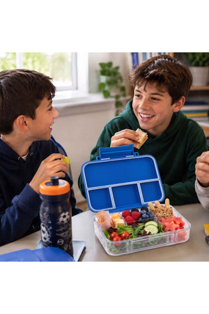 Cocobee-Tritan Bento Lunch Box, Bpa Free, 4 Compartments, Leakproof, Design – Blue