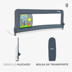 Asalvo Safety Bed Rail for Children 150 cm. 2 in 1 Owl – Folding with Adjustable Strap