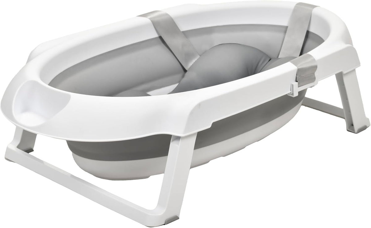 Asalvo Luigi Foldable Baby Bath for Newborn, White/Gray - 0-12 months up to 15 kg.