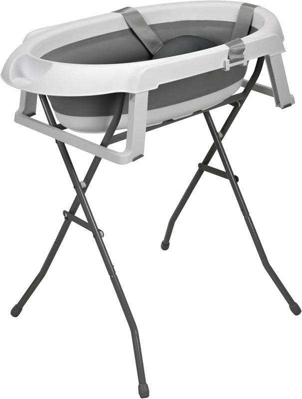 Asalvo Luigi Foldable Baby Bath for Newborn, White/Gray - 0-12 months up to 15 kg.
